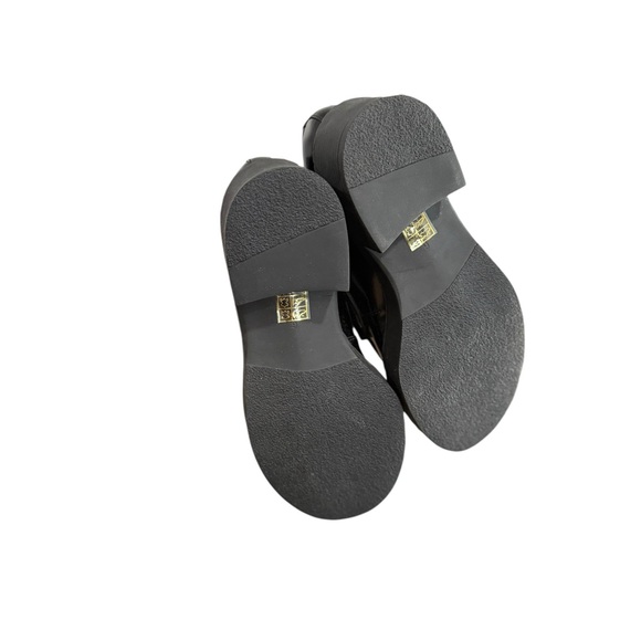 JEFFREY CAMPBELL Librarian Black Leather Mary Jane Loafers Mules - Picture 10 of 12